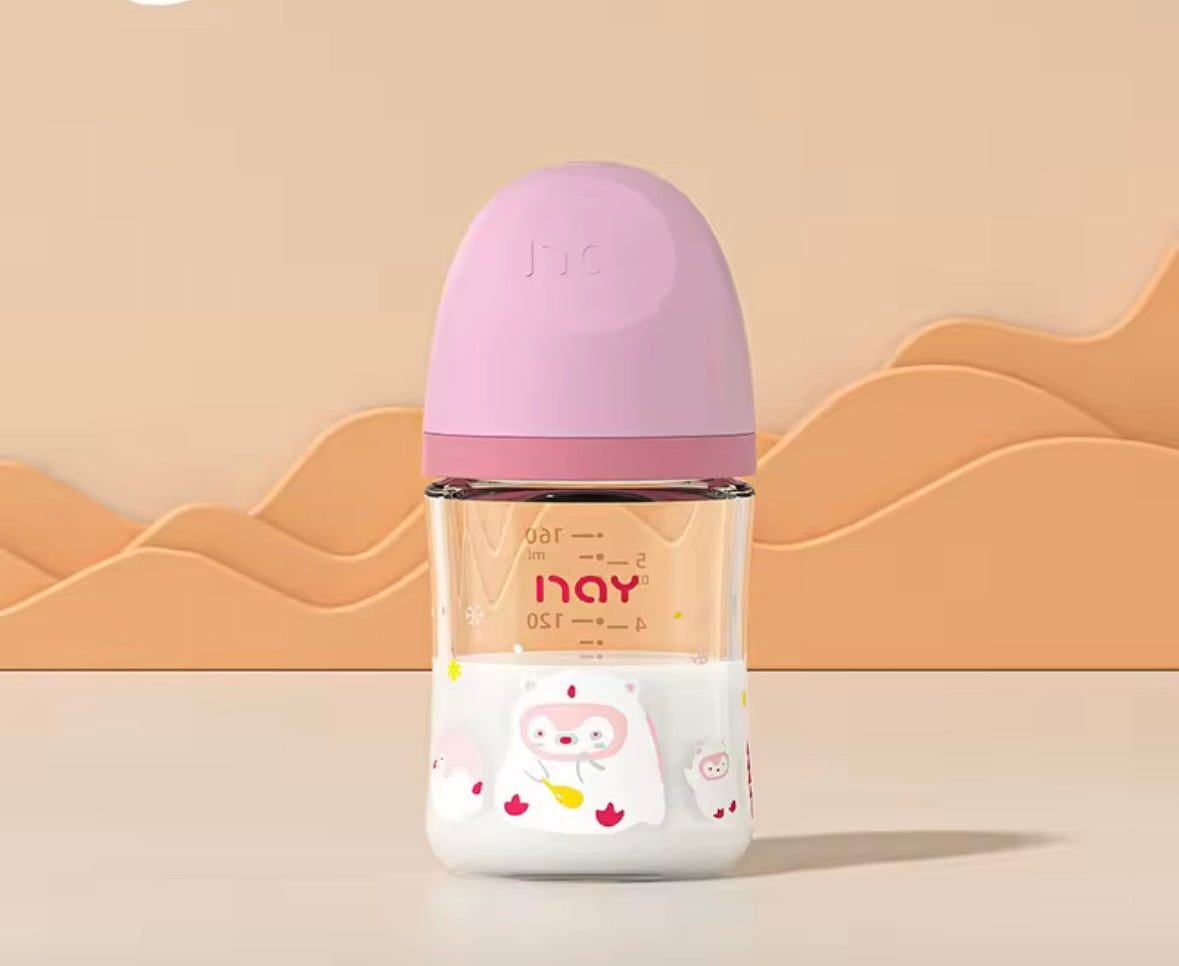 Glass Baby Bottles - Animal Themed with Lids