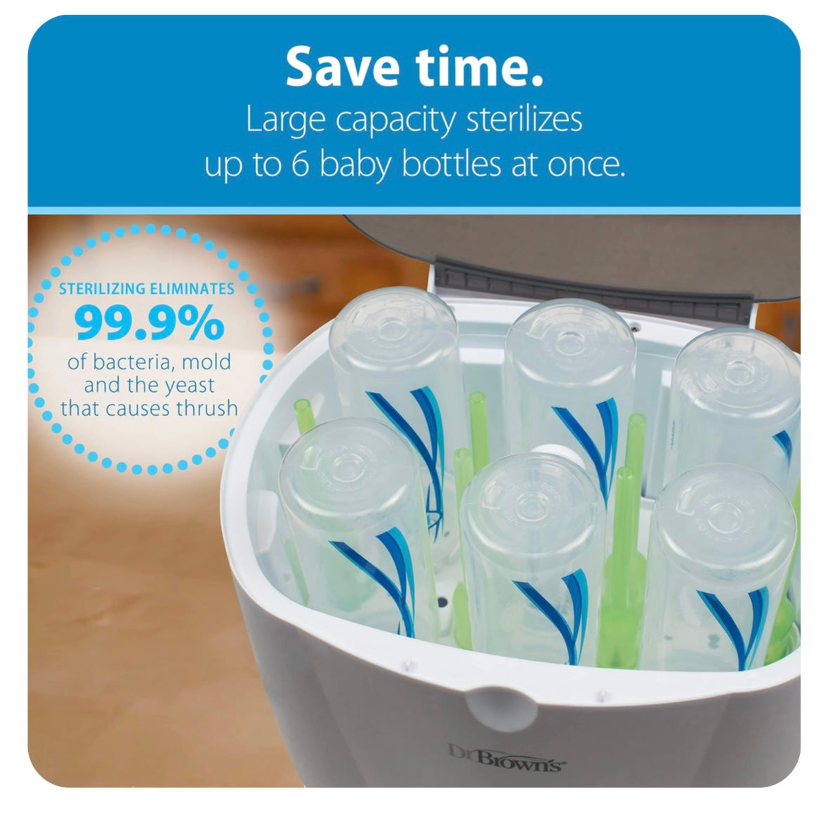 Electric Baby Bottle Washer and Sterilizer with Bottle Warming Features Brown’s
