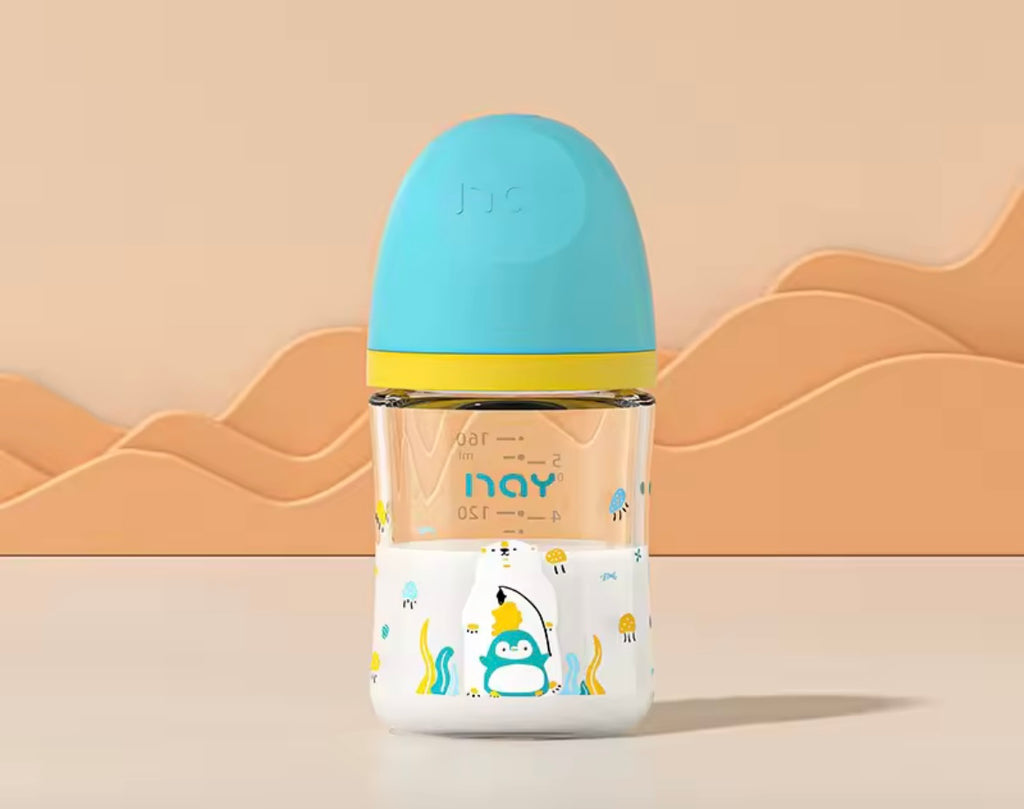 Glass Baby Bottles - Animal Themed with Lids