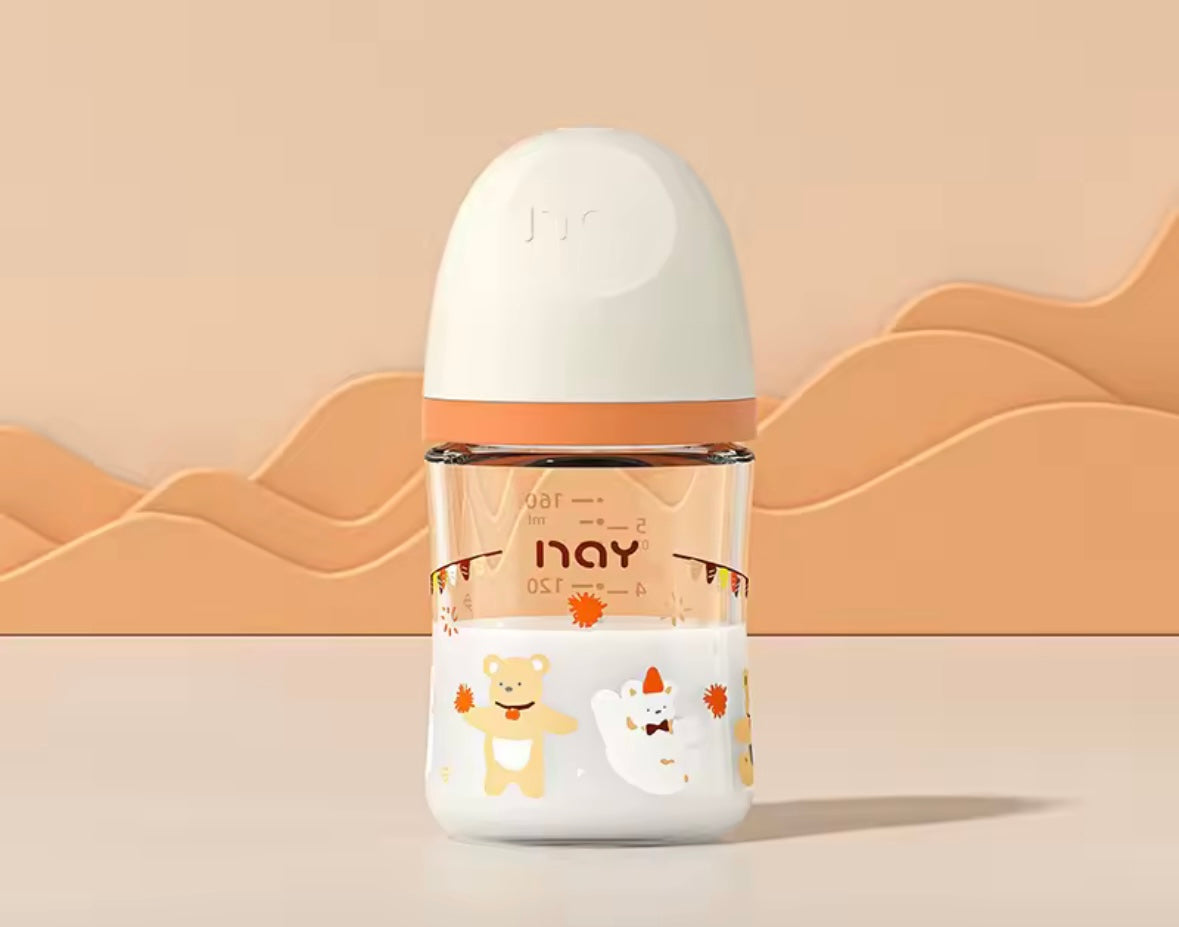 Glass Baby Bottles - Animal Themed with Lids